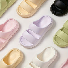 Women's Solid Sandals Double Strap Slip On Sports Shoes