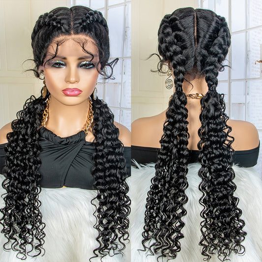 12 Cm Dutch Braid Lace Front Wigs With Baby Hair