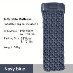 Ultralight Inflatable Sleeping Mat with Built-In Pillow for Outdoor Travel