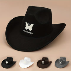 Luminous Cowboy Hat Punk Solid Fedora Cap Unisex Sunscreen Jazz Hat