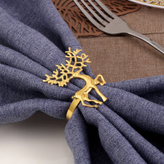 6pcs Christmas Napkin Ring Deer Napkin Holder Cloth Ring Wedding Ornamen