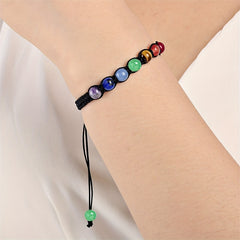 Chinese Style Beaded Bracelet Adjustable Hand Jewelry Natural Stone Braided Rope