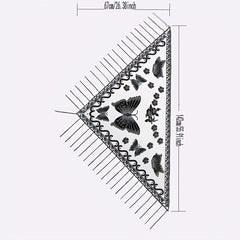 Butterfly Lace Triangle Fringe Trim Scarf Shawl Wrap