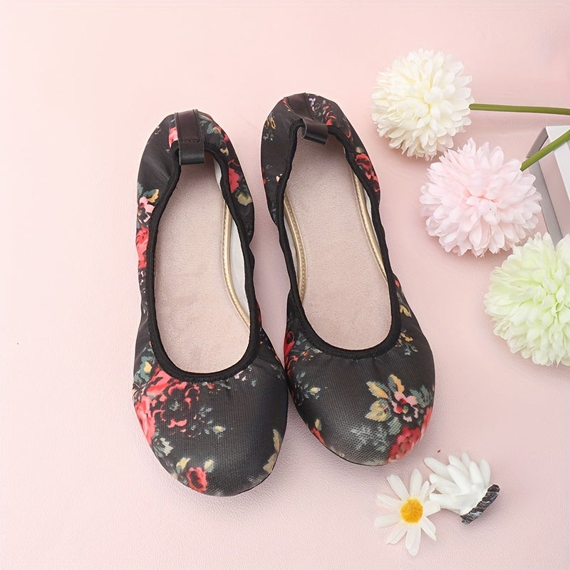 Women's Floral Print Ballet Shoes Soft Sole Dancing Shoes