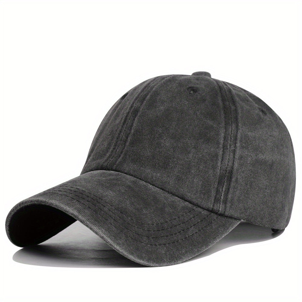 Vintage Washed Denim Baseball Cap Pink Sun Protection Hat