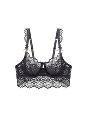 Soft Lace Mesh Everyday Bras Comfortable & Bow Thin Cup Intimates Bra