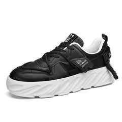 Men's Platform Lace-up Sneakers Easy to Clean Casual Walking Shoes
