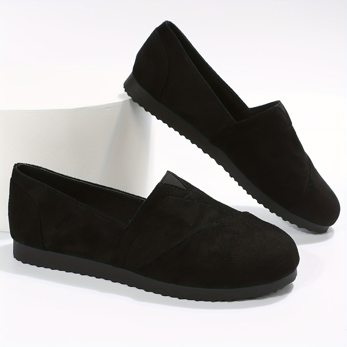 Women's Solid Flat Loafers Comfy Slip On Shoes