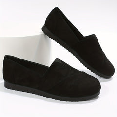 Women's Solid Flat Loafers Comfy Slip On Shoes