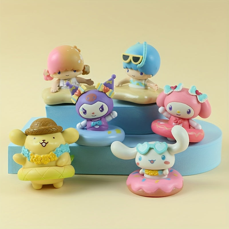 6Pcs Pom Pom Purin Swimming Table Ornament Cake Decoration Gift