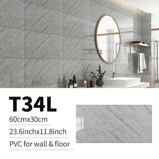 10pcs PVC Marble Floor Stickers Waterproof Bathroom Decals