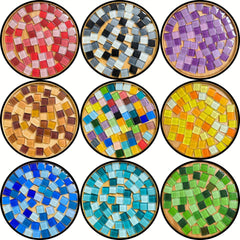 300pcs Crystal Mosaic Glass Tiles DIY Program Sq Cube Pieces Family KIDS