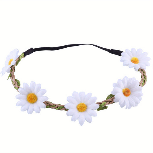 Girls Sunflower Headband Multicolor Floral Wreath for Wedding