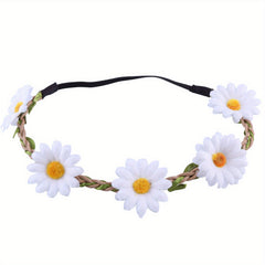 Girls Sunflower Headband Multicolor Floral Wreath for Wedding