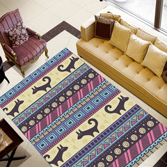 Geometric Absorbent Non Slip Rugs Soft Halloween Cat Pattern Floor Mat