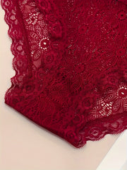 3pcs Lace Briefs Comfy Scallop Trim Panties Lingerie & Underwear
