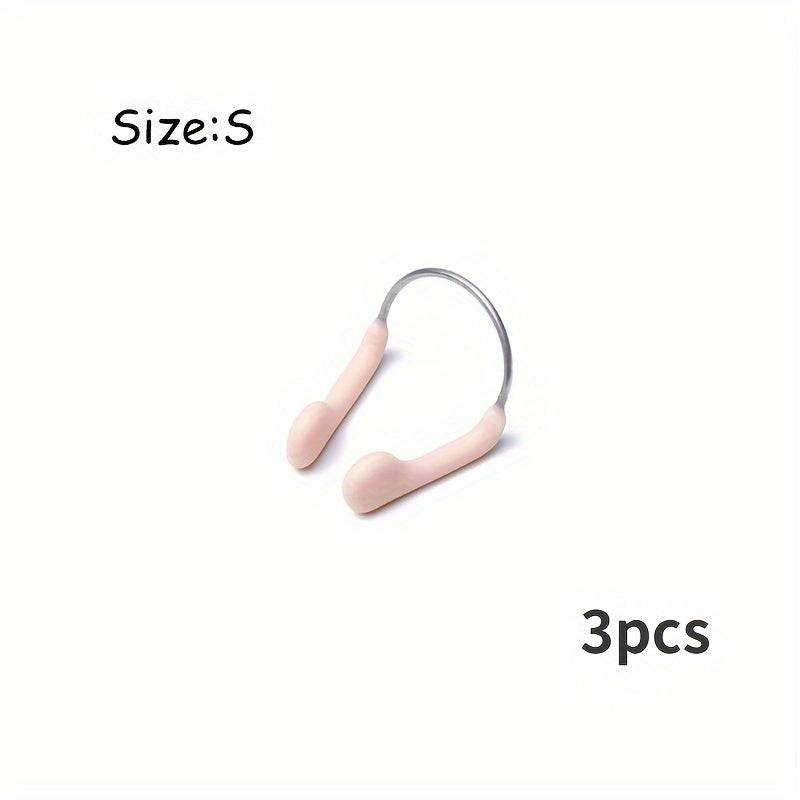 3pcs Soft Silicone Steel Wire Nose Clip For Swimming Diving