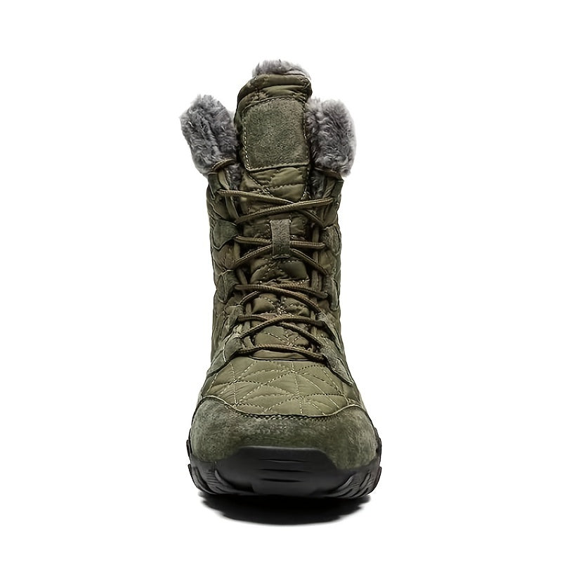 EXSHERO Men's Snow Boots Warm Fleece Outdoor Winter Shoes