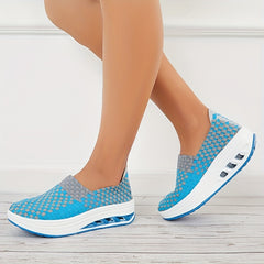 Women's Air Cushion Woven Walking Shoes Outdoor Casual Sneakers
