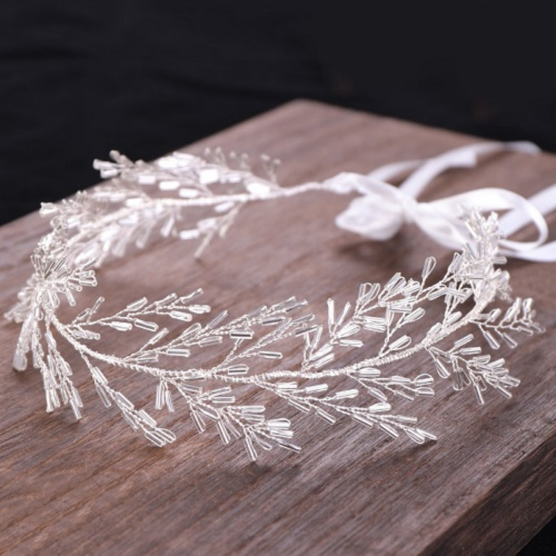 Golden Hair Vine Headband Bridal Tiara Wedding Hair Jewelry