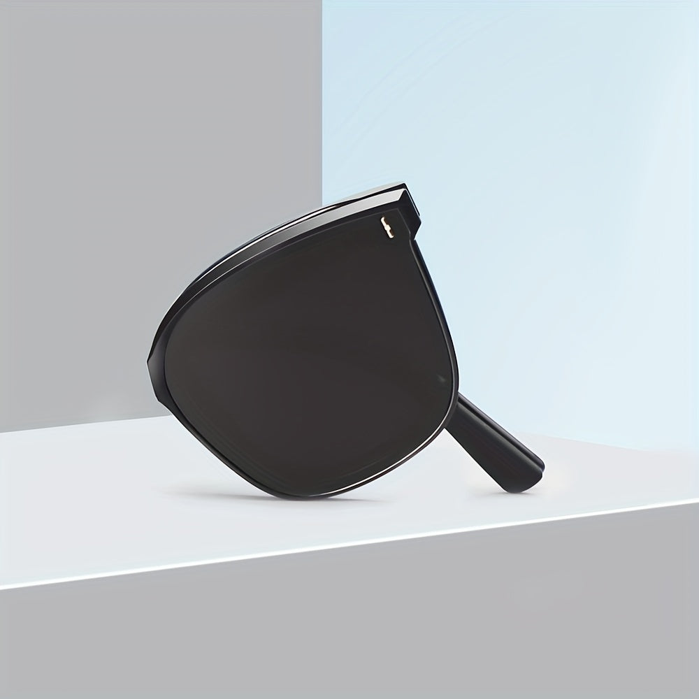 Men's Large Frame Foldable Sunglasses with Glasses Box and Cloth