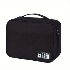 Dividers Cable Storage Bag Double Zipper Portable Handle Travel Digital Bag