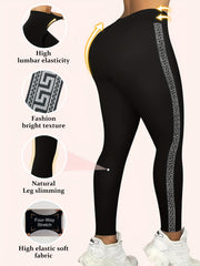 Geometric Print High Waist Tummy Control Leggings