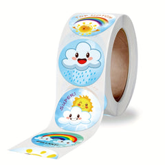 500 Inspirational Cartoon Weather Expression Stickers Roll