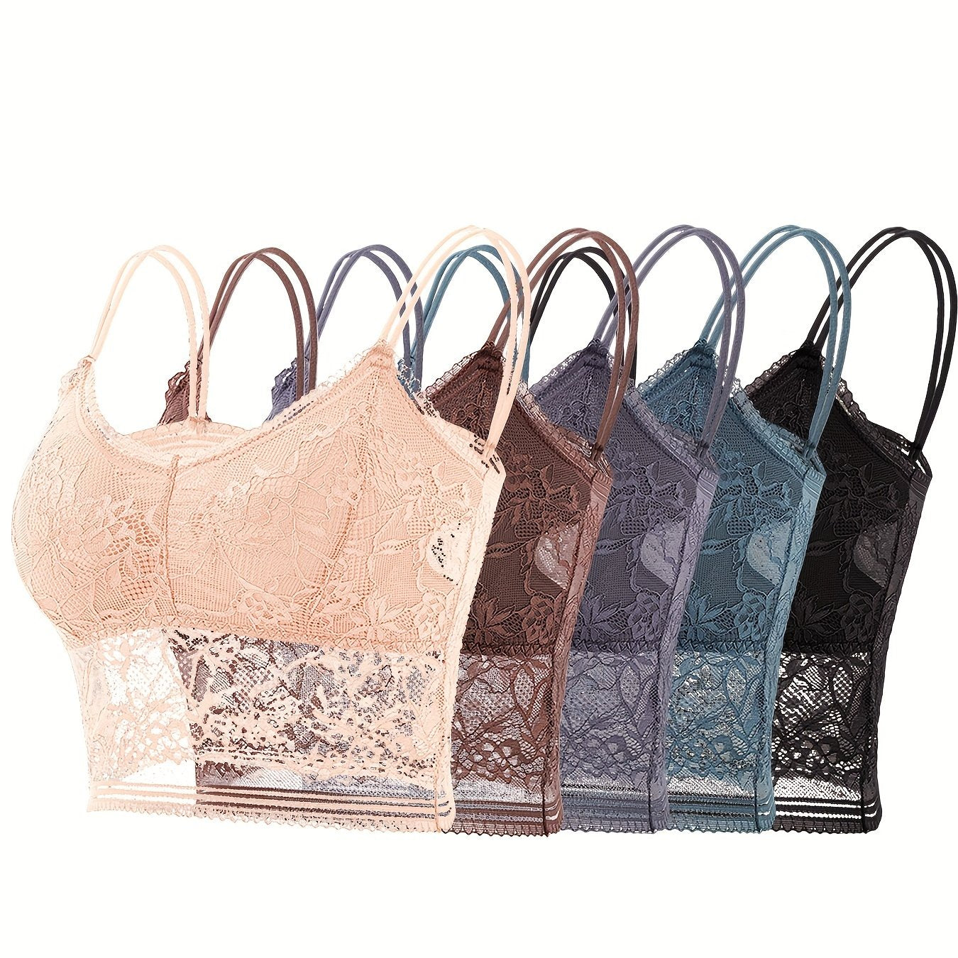 5pcs Lace Wireless Bras for Women