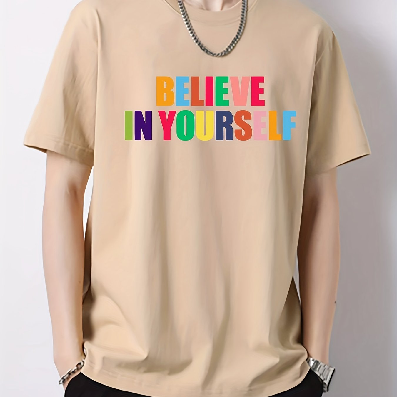 Men's Cotton Graphic Crew Neck Active T shirt Casual Comfy Tees