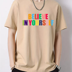 Men's Cotton Graphic Crew Neck Active T shirt Casual Comfy Tees