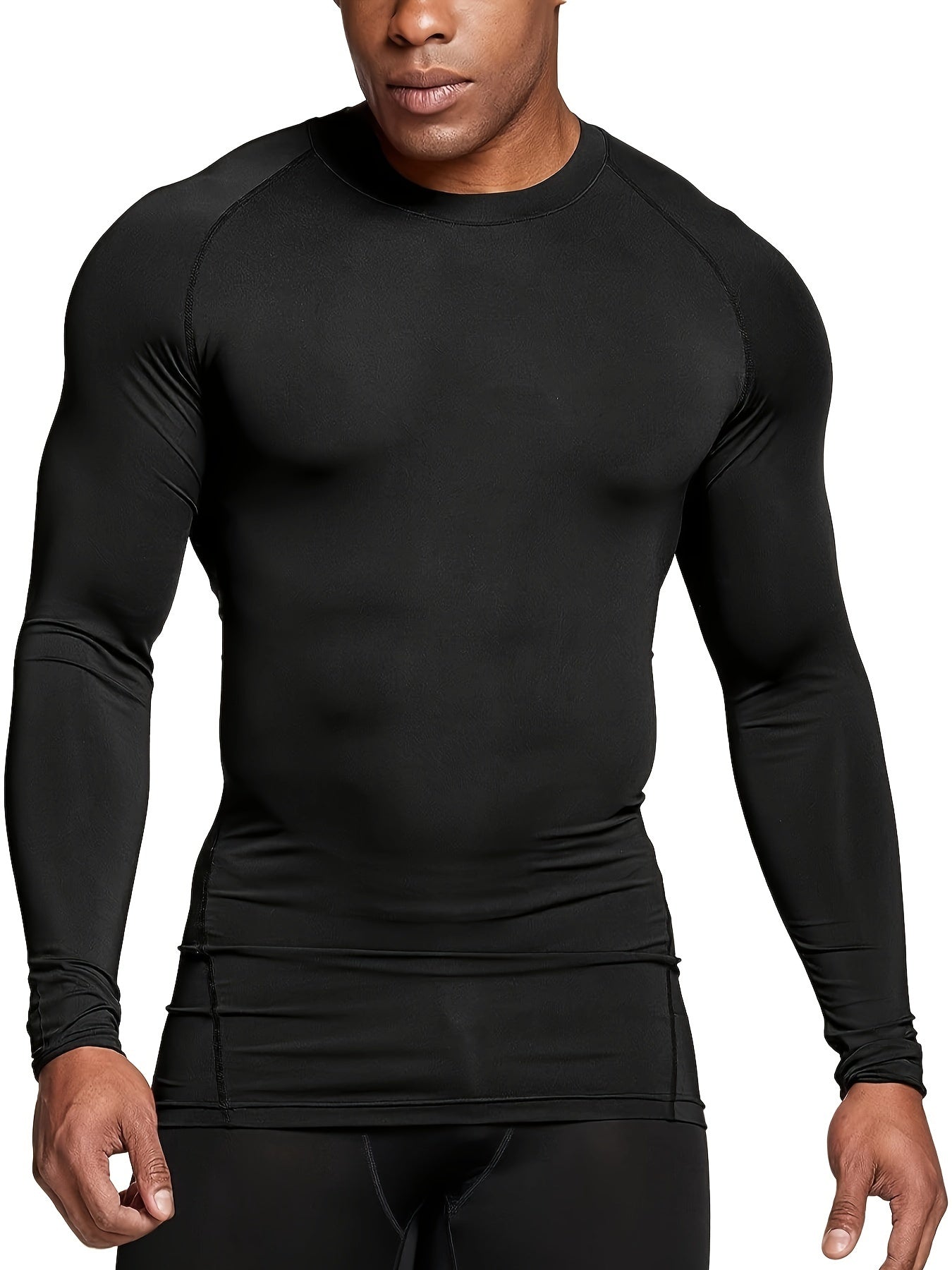 2pcs Men's Compression T shirt Long Sleeve High Stretch