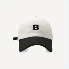 Embroidery Casual Baseball Cap Block Sports Hat Adjustable Sunscreen Dad Hats