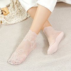 Floral Lace Mesh Socks Women's Stockings