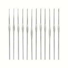 12pcs Metal Iron Crochet Hook Set Single Head Crochet Tool for Diy Knitting