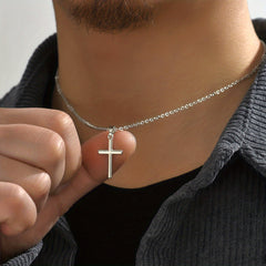European/American Style Men's Cross Pendant Necklace - Initial Gift Decoration