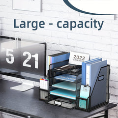 Mesh Desk Organizer 5 Tier with File Holder and Magazine Holder