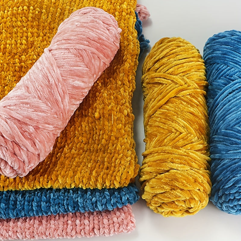 1pc Golden Velvet Wool Thread 3mm 100g