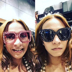 Y2K Oversized Square Rhinestone Sunglasses for Women