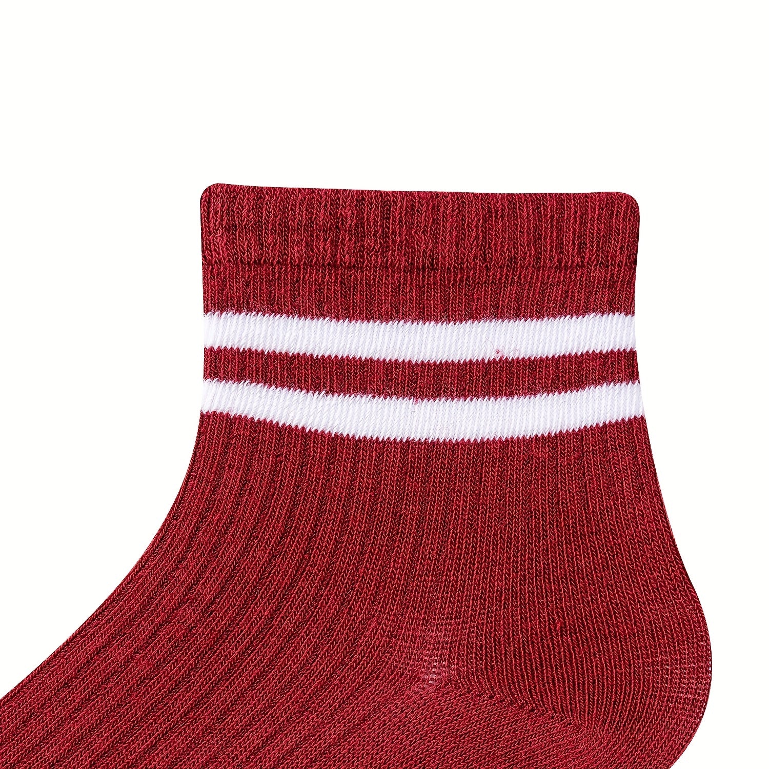 5 Pairs Stripe Print Socks Comfy & Breathable Short Socks Women's Stockings