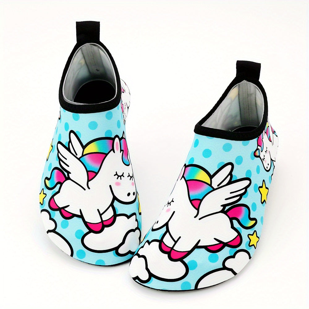 Cartoon Pony Water Shoes for Girls Quick Dry Lightweight Barefoot Outdoor