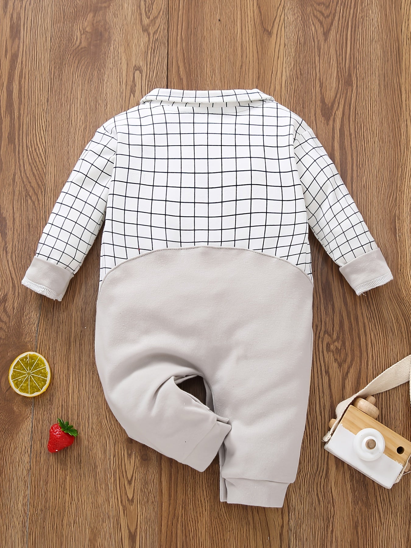 Newborn Gentleman Romper Deer Embroidery Jumpsuit For Baby Boys