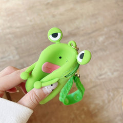 1pc Frog Shape Coin Purse Soft Silicone Bag Funny Strap
