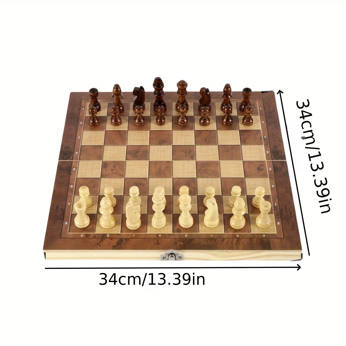 Wooden Checkerboard Puzzle Chess Set