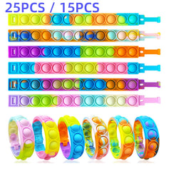 Colorful Silicone Bubble Fidget Wristbands for Stress Relief, Kids & Party