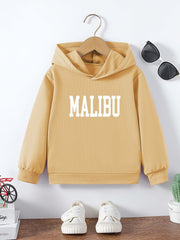 Kids Letter Print Graphic Hooded Sweatshirt