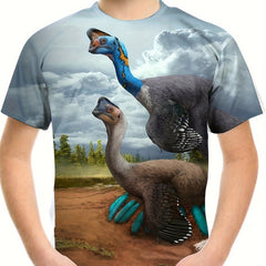 Dino 3D Print Boy's T-shirt Summer Top