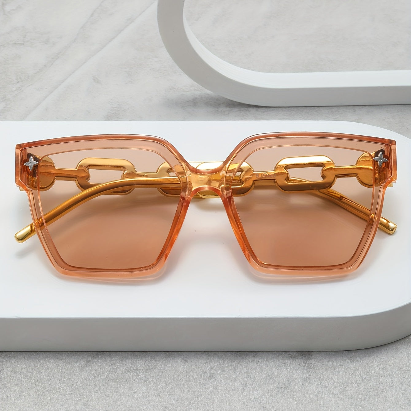 Square Frame Star Decor Men's Sunglasses