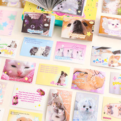 50 Sheets Sticker Books, Cartoon Animal Cat Dog DIY Cutting Pasting Decoration