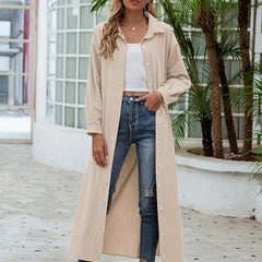 Casual Blouse Women's Plus Solid Button Up Long Sleeve Lapel Collar